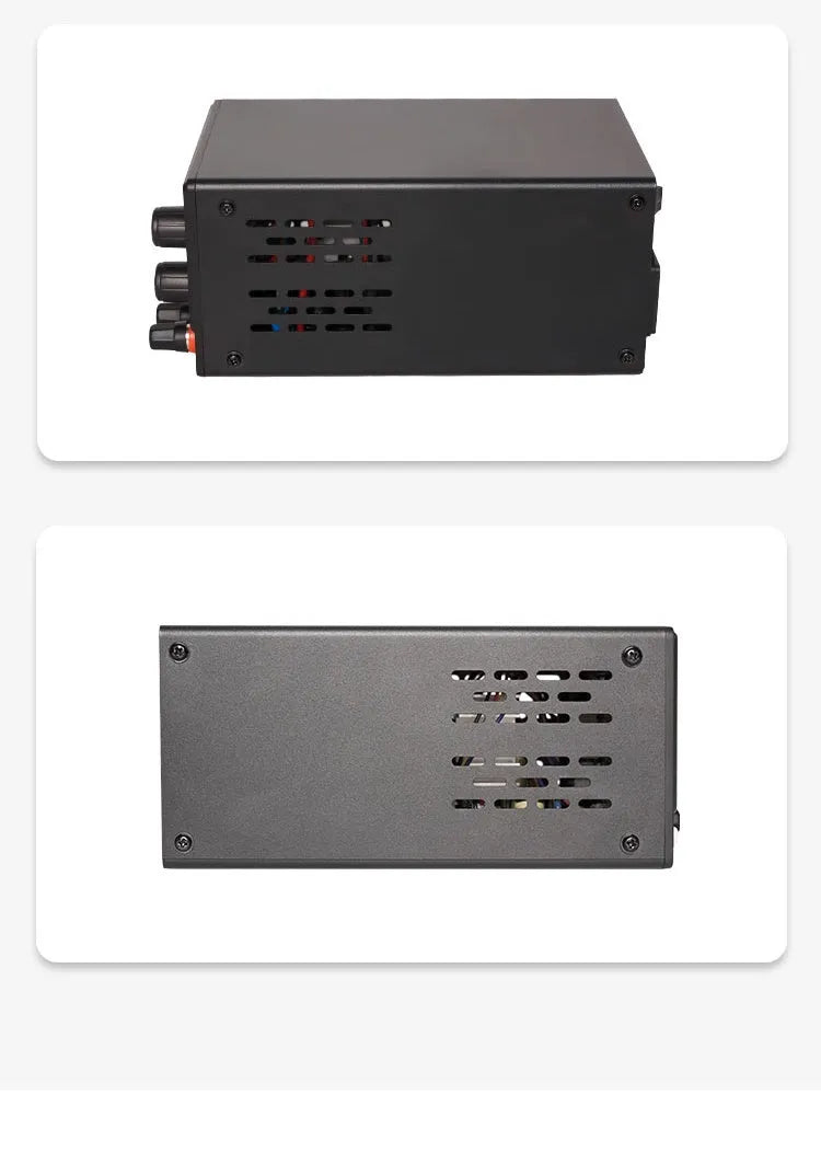 DC regulated power supply 30V 5A 150W with LED display and protection features on workbench
