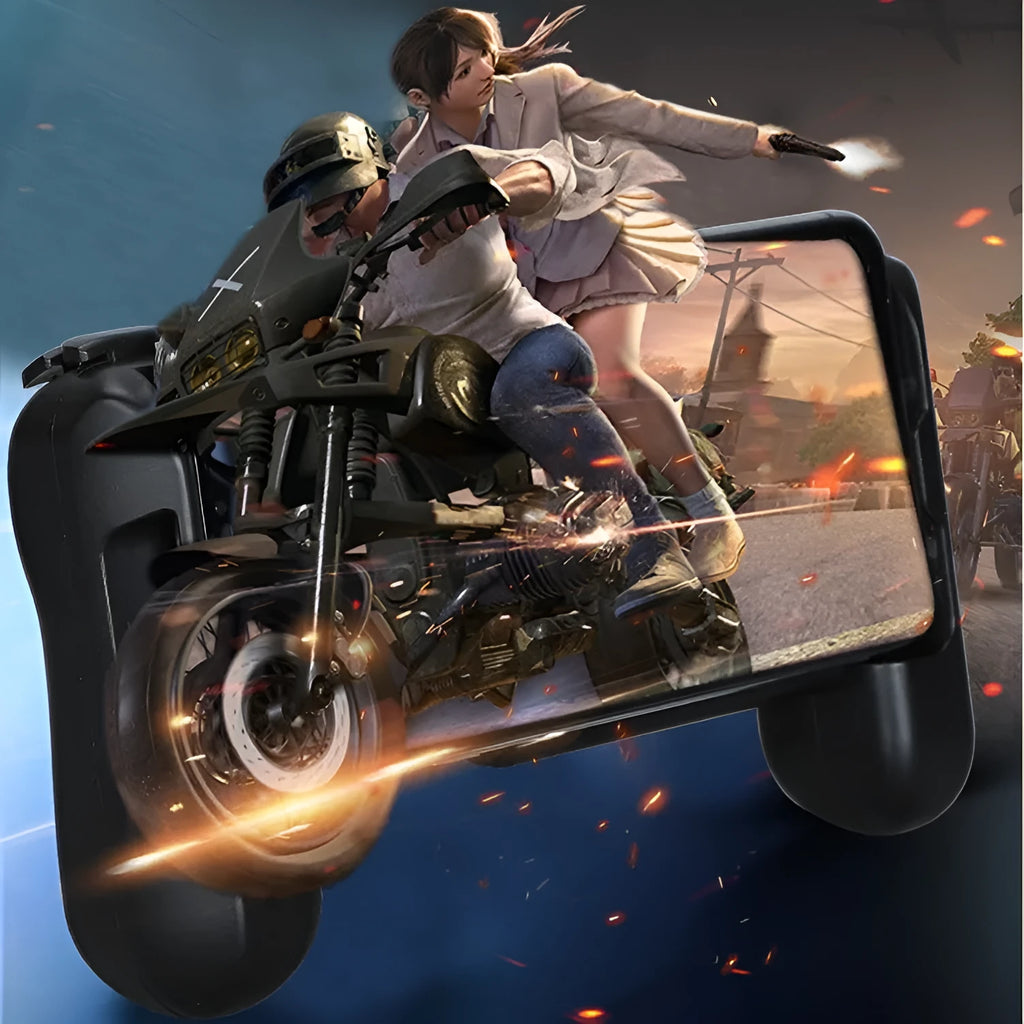 Black Bluetooth mobile game controller for iPhone with cooling function and extended battery