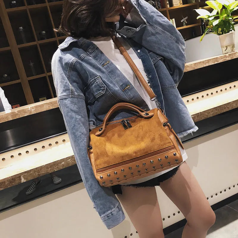 Soft PU leather women's tote shoulder bag with zipper closure in neutral colours