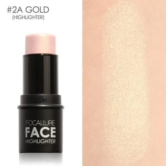 Face contour highlighter cosmetic product in four colour options A, B, C, D for cheekbone definition