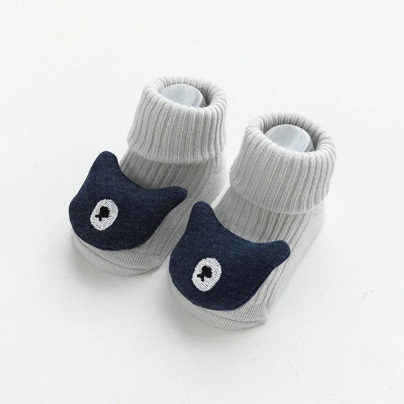 Baby non-slip dispensing glue socks in combed cotton for children floor use