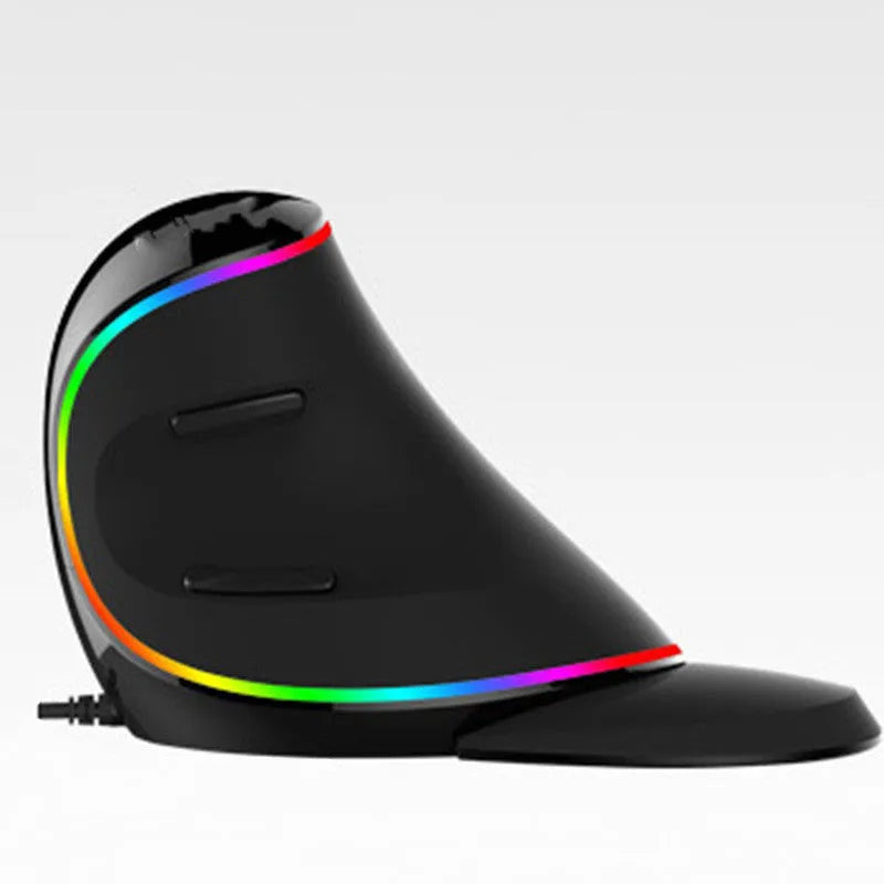 Vertical snail-shaped ergonomic computer mouse with RGB lighting, shown in Symphony style variant.