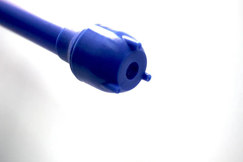 Blue manual hand pump for transferring gasoline and liquids to vehicles