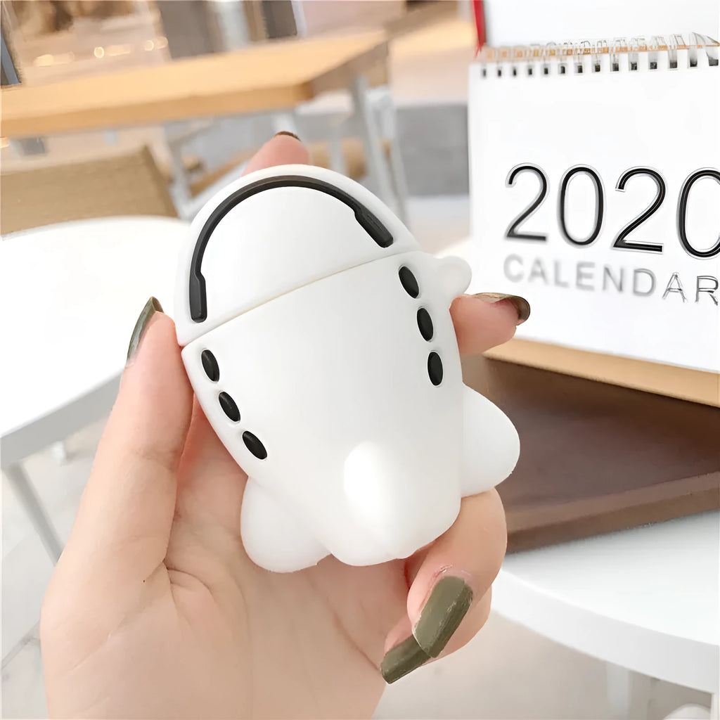 Aircraft themed silicone flip cover for Apple AirPods 1st and 2nd generation with hook attachment