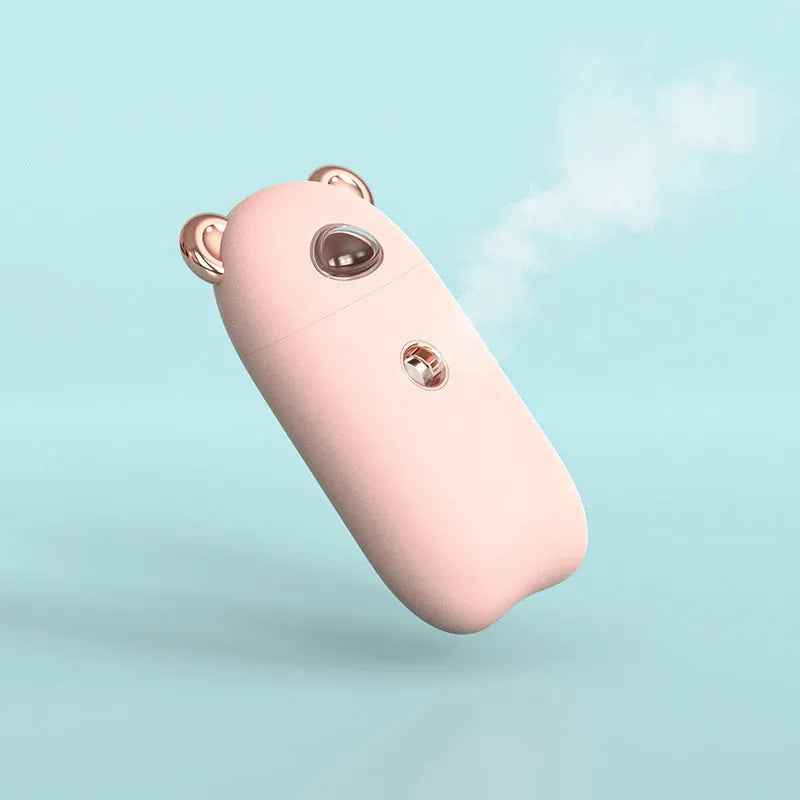 USB rechargeable portable hand humidifier and face steamer cold spray 30ml tank white colour