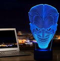 USB-powered 3D LED lamp displaying a colourful gradient, with remote control and base unit.
