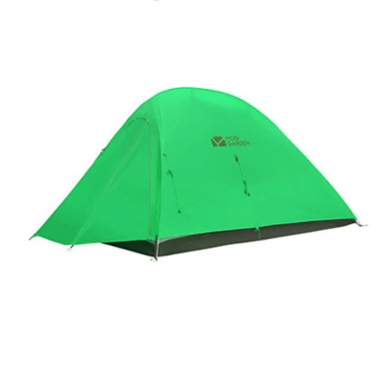 Single light riding outdoor camping tent with double layer and aluminium poles in blue colour