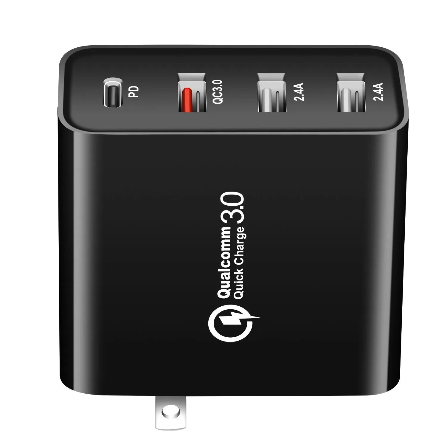 48W four-port USB-C mobile phone charger with worldwide plug options