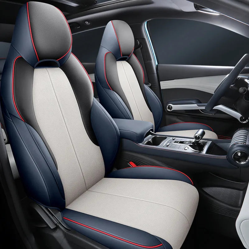 BYD Yuan PLUS car seat cushion cover in adventure green colour, showing back full pack configuration