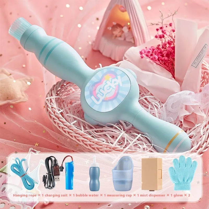 Onshine Smoke Bubble Machine Toy for kids blue plastic interactive sensory toy with accessories