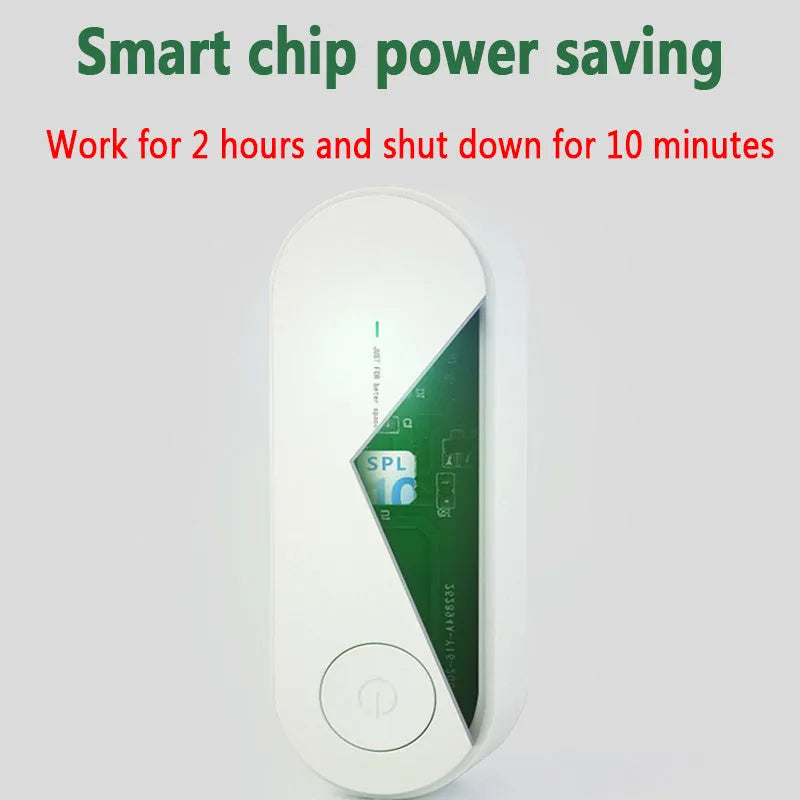 Mini portable air purifier in white with an EU plug, designed for smoke and dust removal
