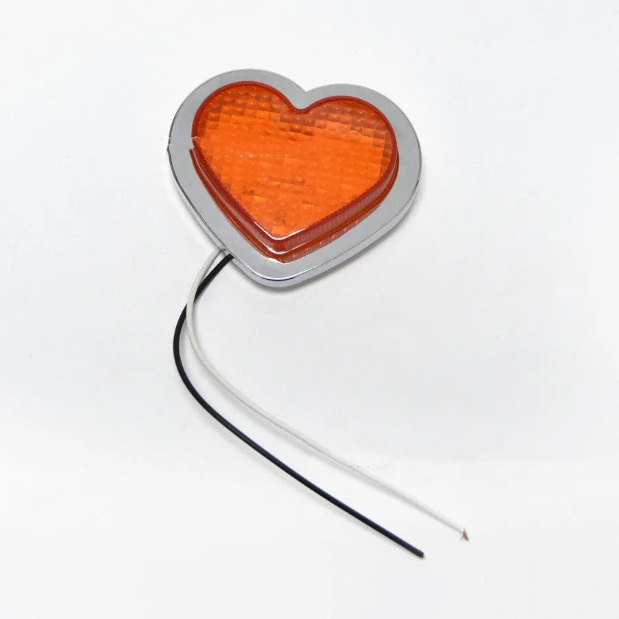 Japanese-style heart-shaped red LED car sidelight for fender mounting