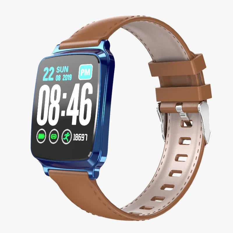 M8 multi-function smart bracelet with zinc alloy body and TPU strap on wrist, displaying heart rate data.