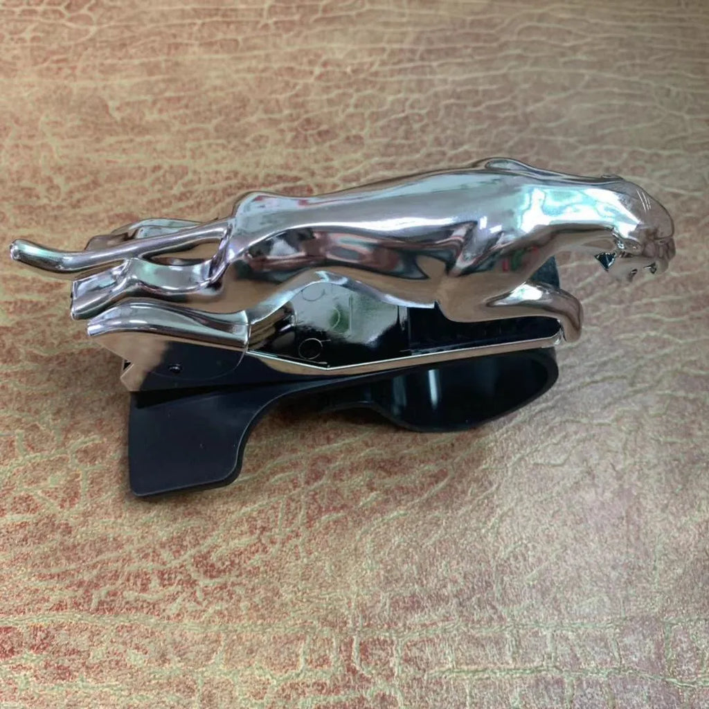 Car Leopard rotating mobile phone bracket in black ABS plastic mounted on dashboard