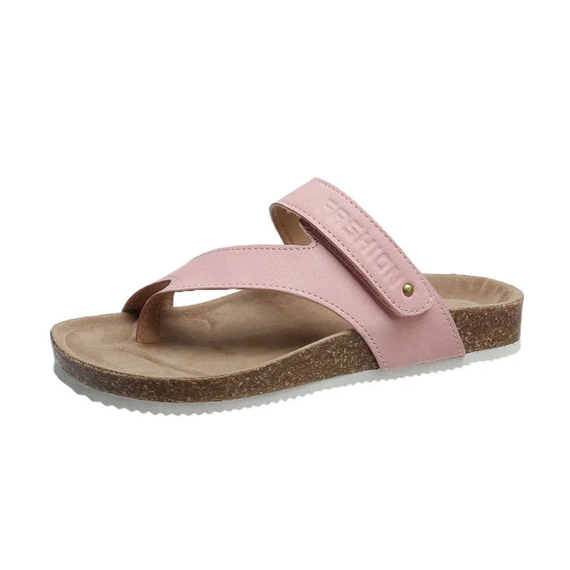 Flat toe ring flip-flops with a thick foam sole in a solid colour, shown in blue.
