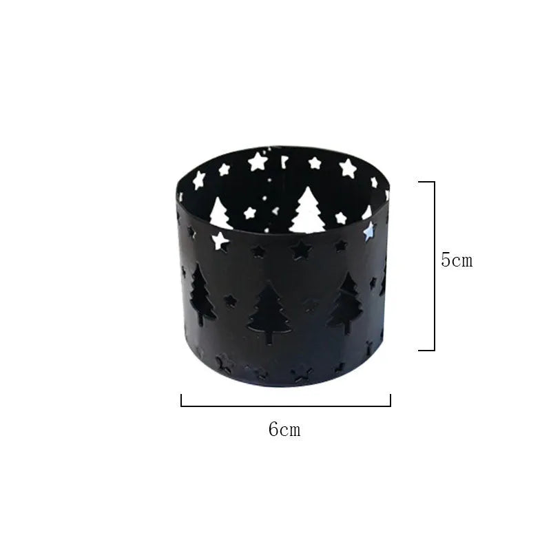 Black iron Christmas candlestick holder with elk bracket design