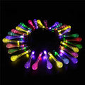 Solar-powered LED string lights with bubble drop pendants on 6.5 metre cable for outdoor garden decoration