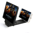 Black acrylic mobile phone stand with 3D amplifier design and magnetic phone holder