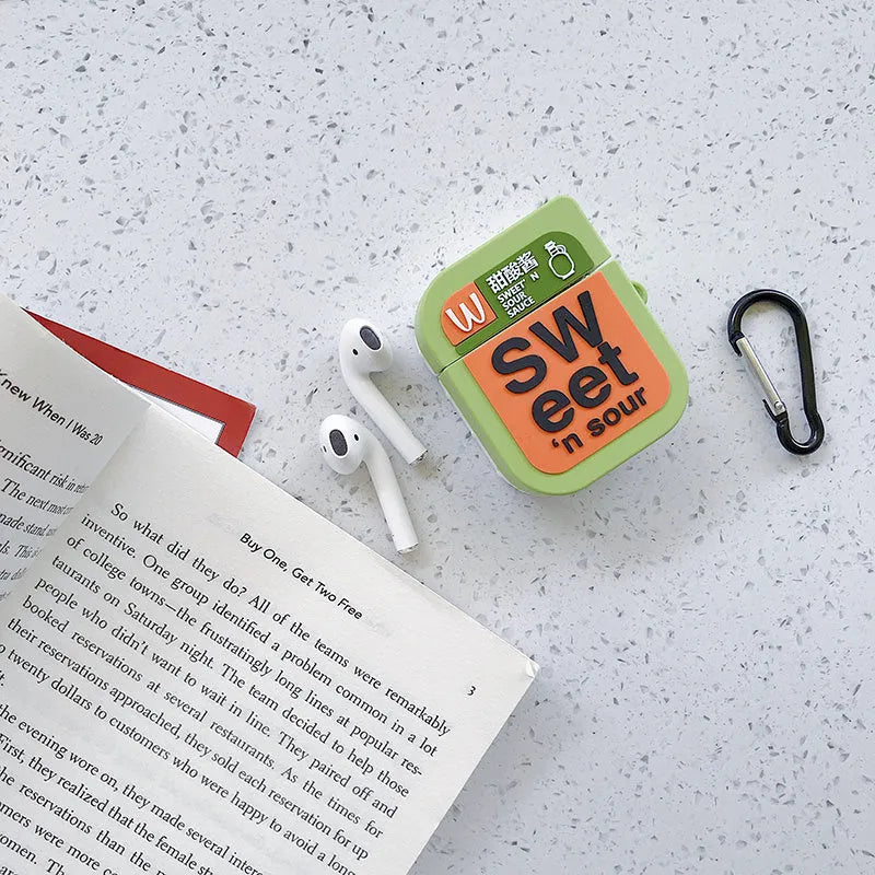 Cartoon animal design silicone case for Apple AirPods 1 and 2 in multiple colours