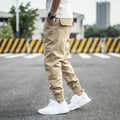Men's casual skinny trousers in Army Green with zipper fly and mid-rise waist, size M to 4XL