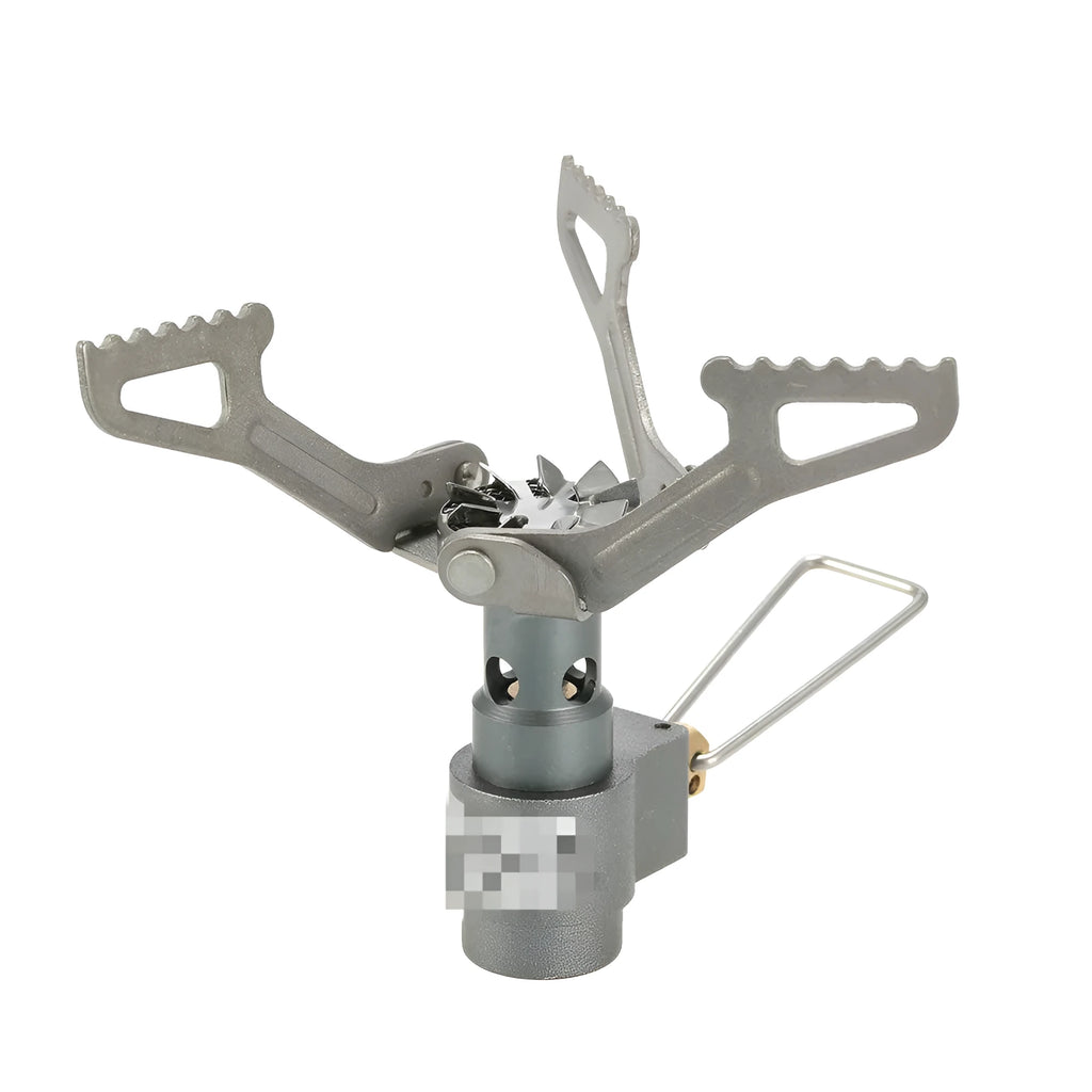 Portable camping gas stove with one-piece propane burner design