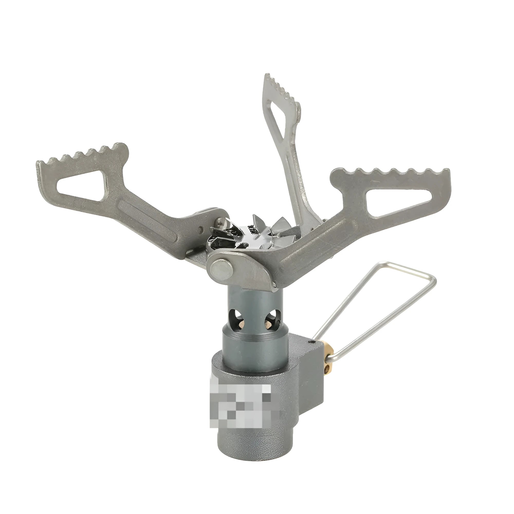 Portable camping gas stove with one-piece propane burner design