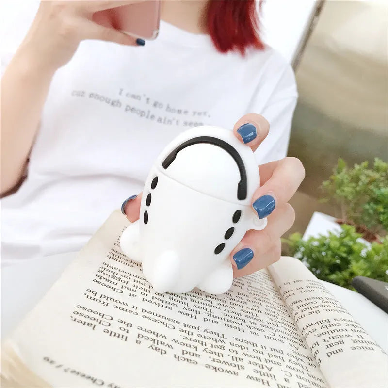 Aircraft themed silicone flip cover for Apple AirPods 1st and 2nd generation with hook attachment