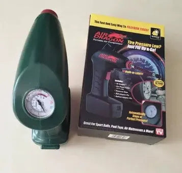 Portable electric car air pump with motor and tyre inflation components