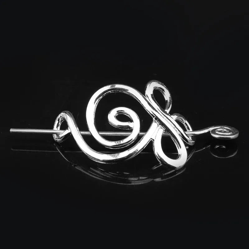 Metal hair clip retro plug-in hairpin vintage alloy geometric headdress