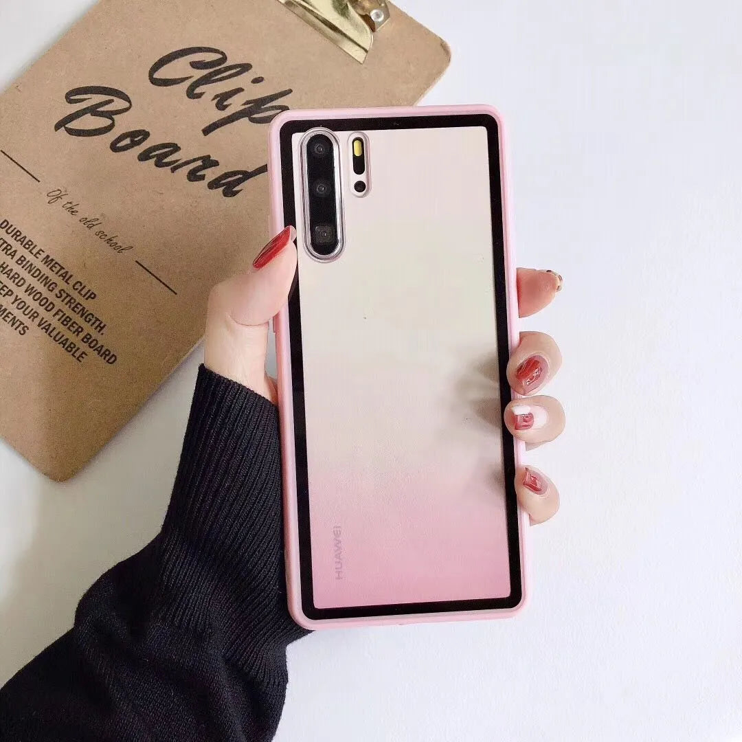 Rainbow coloured TPU and PC back cover case for Huawei smartphones.