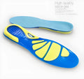 Blue silicone gel insoles for plantar fasciitis and heel spur with arch support and shock absorption pad