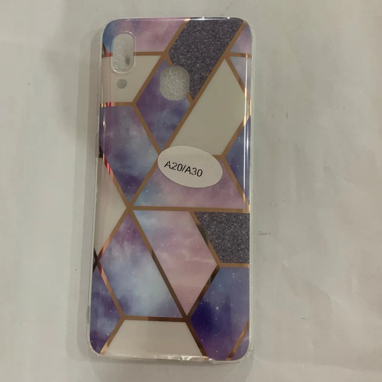 Electroplated marble finish TPU back cover case for Huawei and Samsung smartphones in multiple colours.