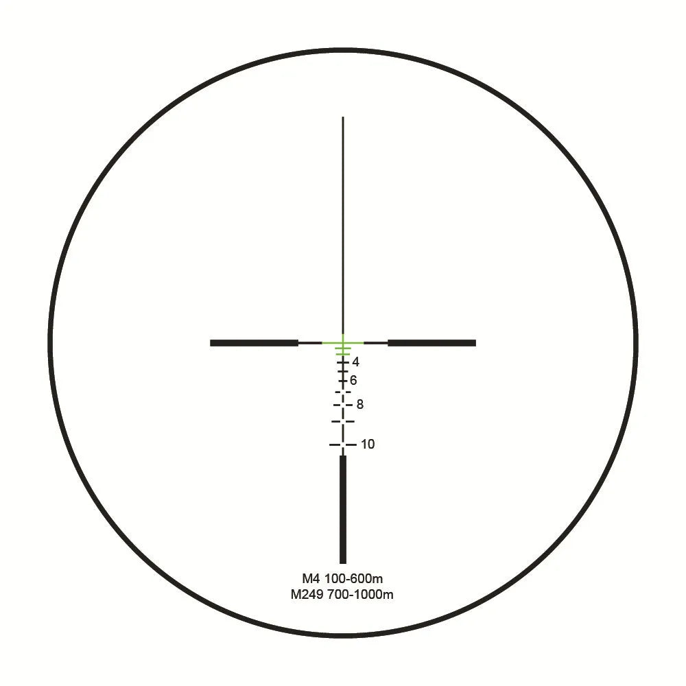 Maku 4x32 metal sight with fibre optic reticle and Mini RMR red dot on a black finish