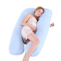 Large U-shaped pregnancy support pillow with removable cover