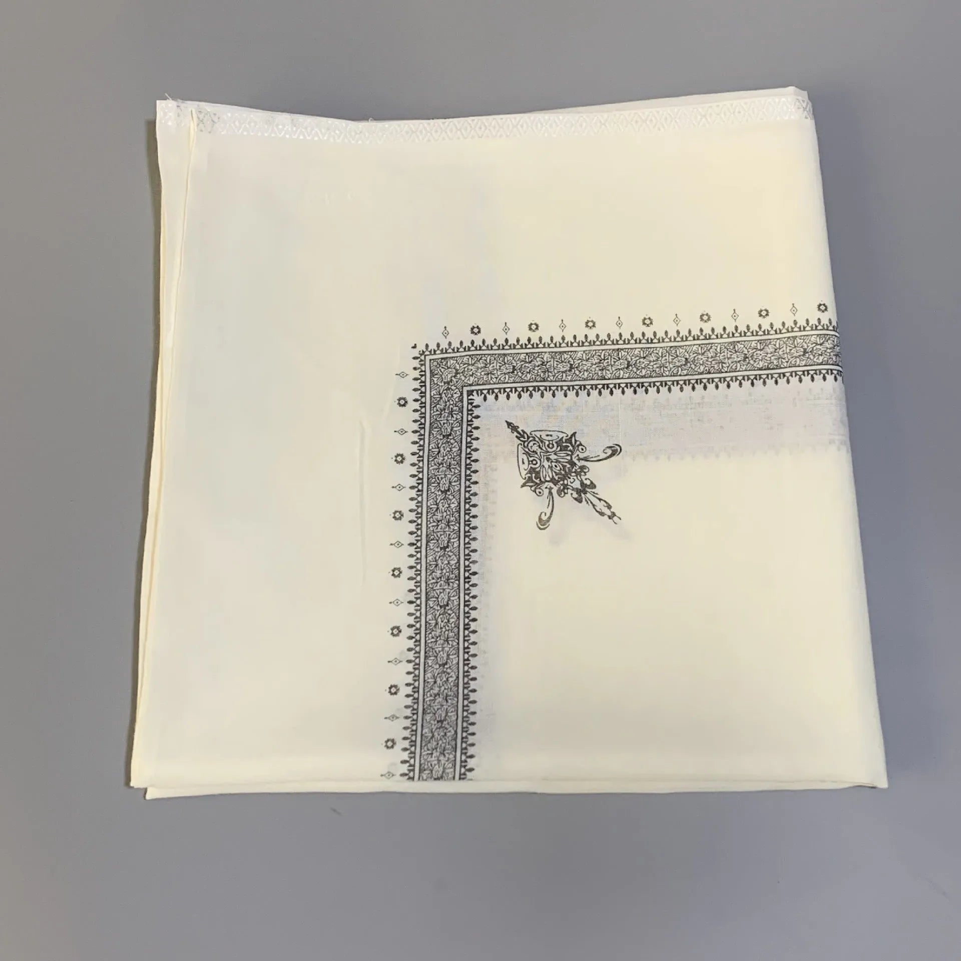 Square printed polyester scarf showing 138cm dimensions in choice of six colours for men and women