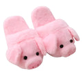Pink pig-shaped floor slippers with short plush fabric and PP cotton filling