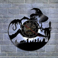 12 inch modern decorative wall clock black vinyl record design with pointer and number display