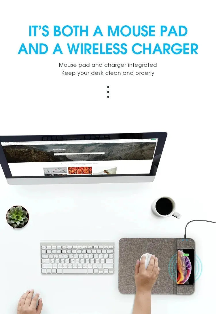 A grey foldable cloth phone holder open as a stand, with a smartphone charging on it.