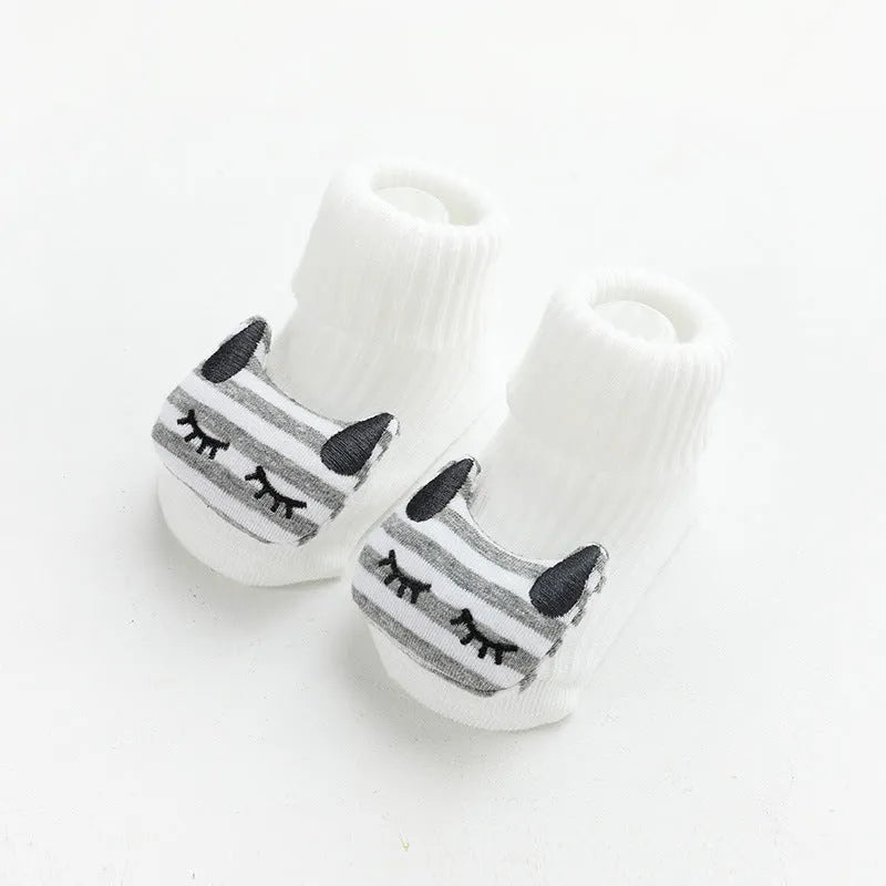 Baby non-slip dispensing glue socks in combed cotton for children floor use