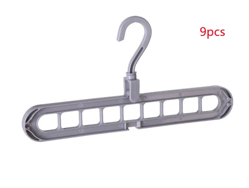 Plastic clothes storage hanger with rotating hook, shown in available colours.