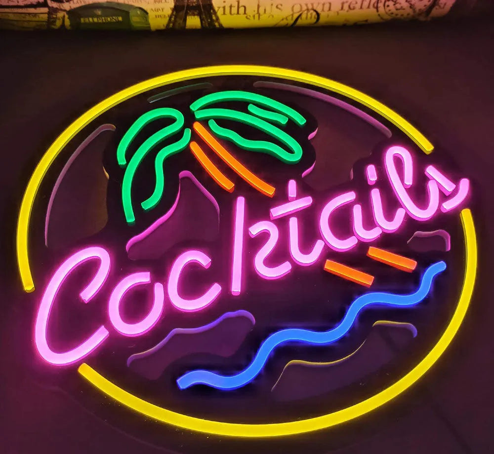 LED coffee neon billboard advertising light with PVC construction for commercial interior decoration