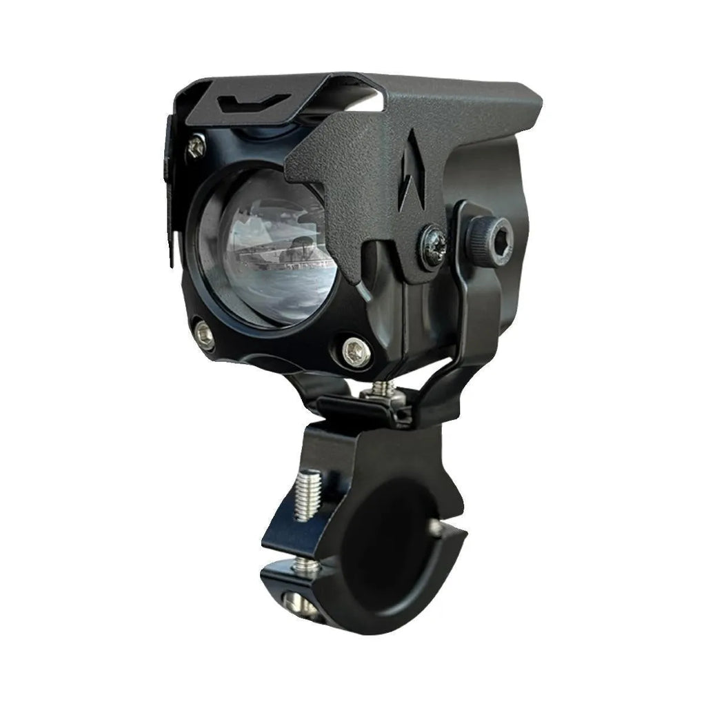 LED motorcycle spotlights with wireless remote control and mounting brackets