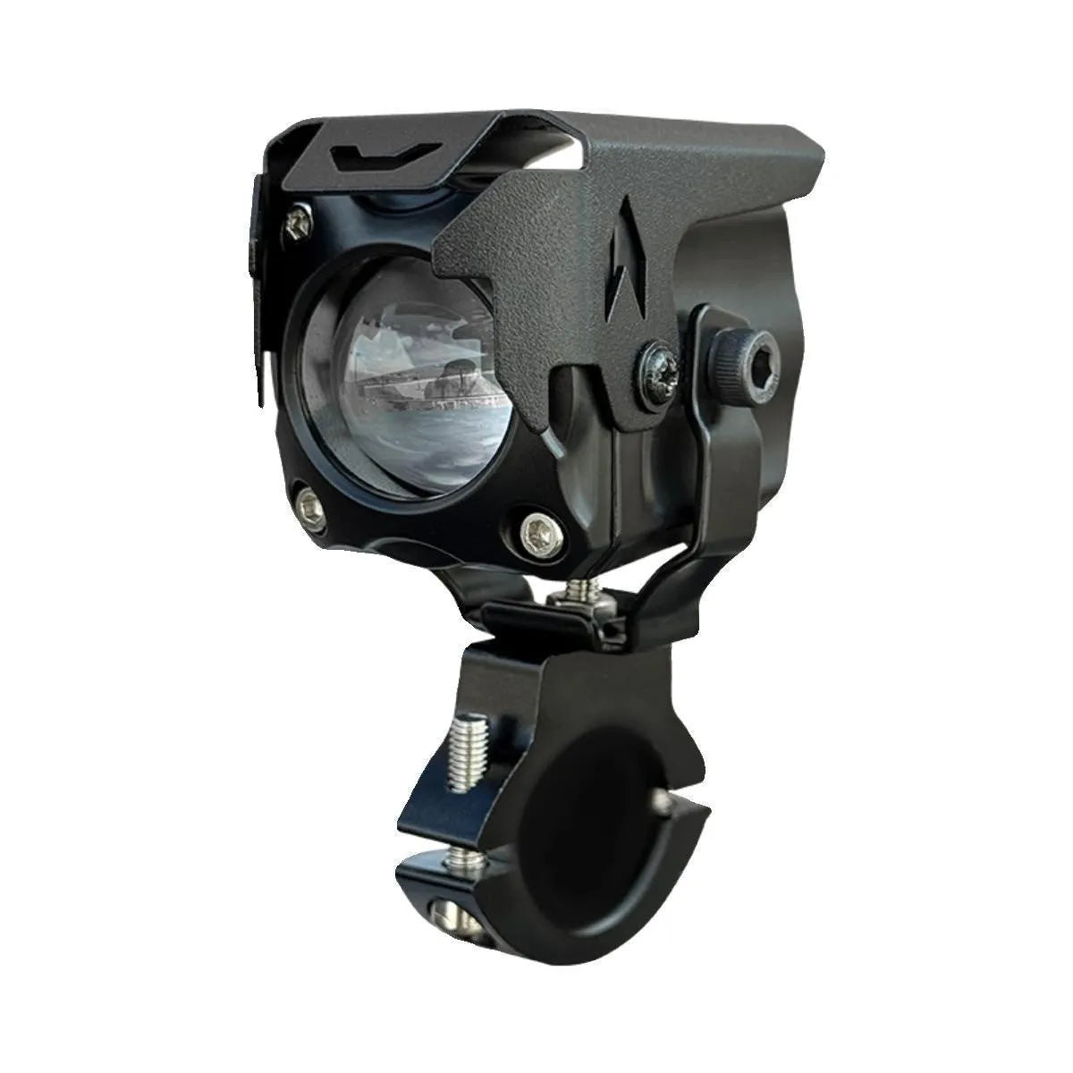 LED motorcycle spotlights with wireless remote control and mounting brackets