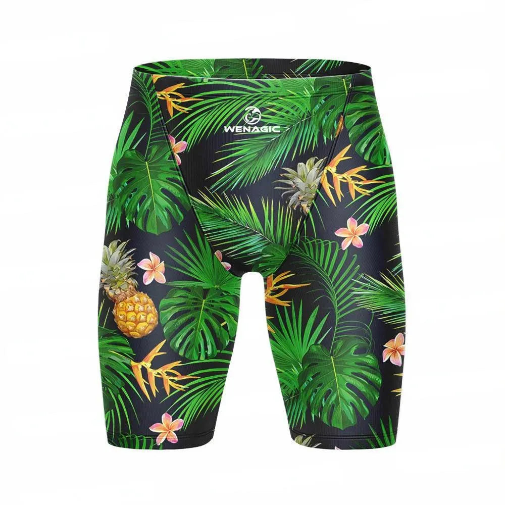 Unisex adult briefs-style swimming pants in multiple colours, made from polyester and Lycra fabric.