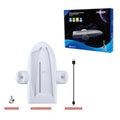 White PS5 Slim cooling pad with RGB lights and charging belt