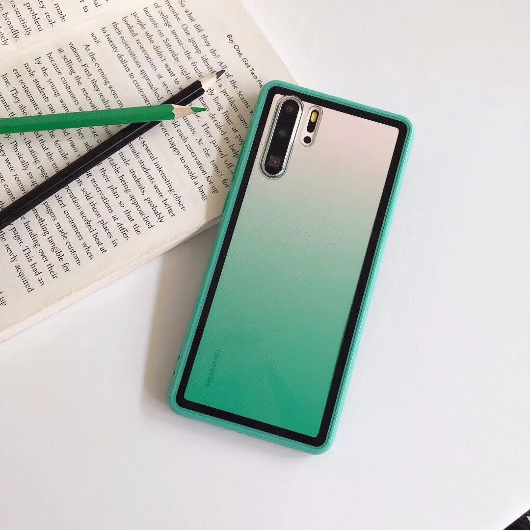 Rainbow coloured TPU and PC back cover case for Huawei smartphones.