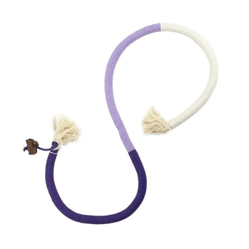 70cm cotton bite-resistant cat teasing rope toy in three colour options