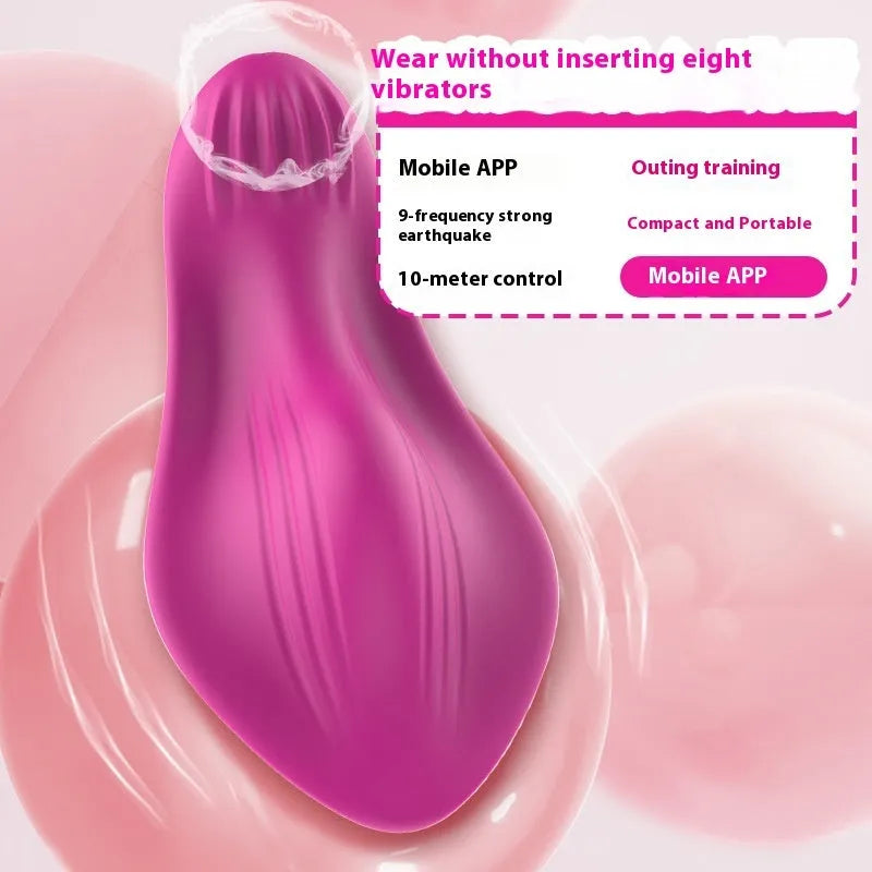 Rose red wearable female massager with cute butterfly design, USB charging port