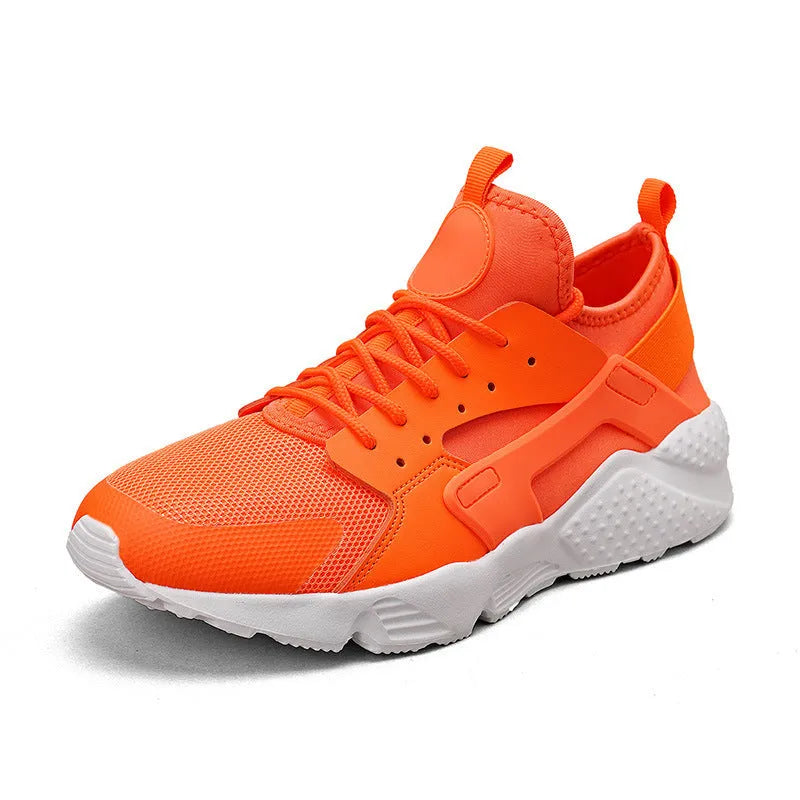 Men's low top casual shoes with mesh upper, cross straps and round toe in fluorescent colours