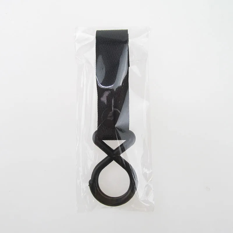 A selection of luggage Velcro hooks in various colours including red, blue, green, and yellow on a white background